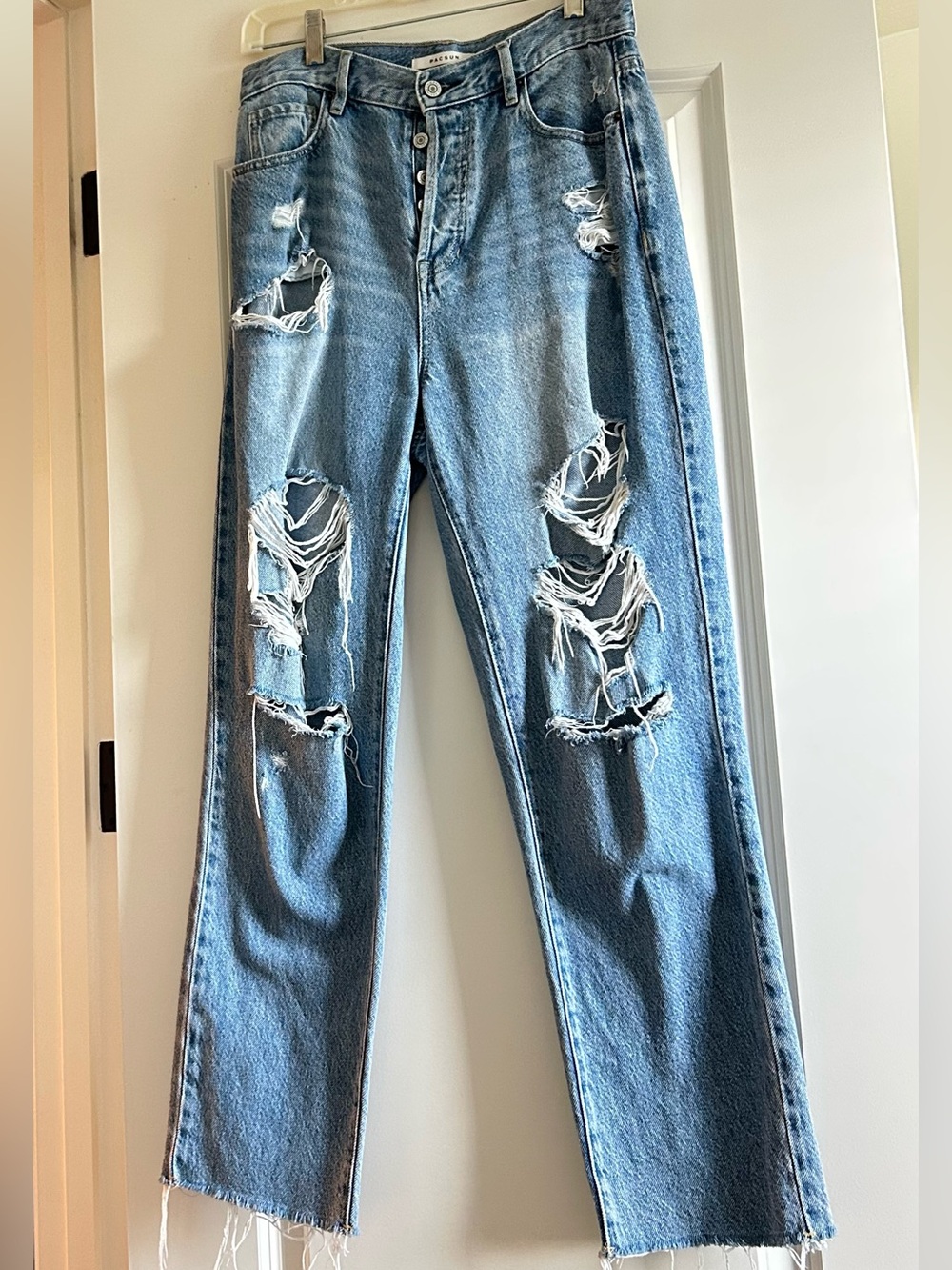 PacSun High Rise Distressed Light Blue Jeans
